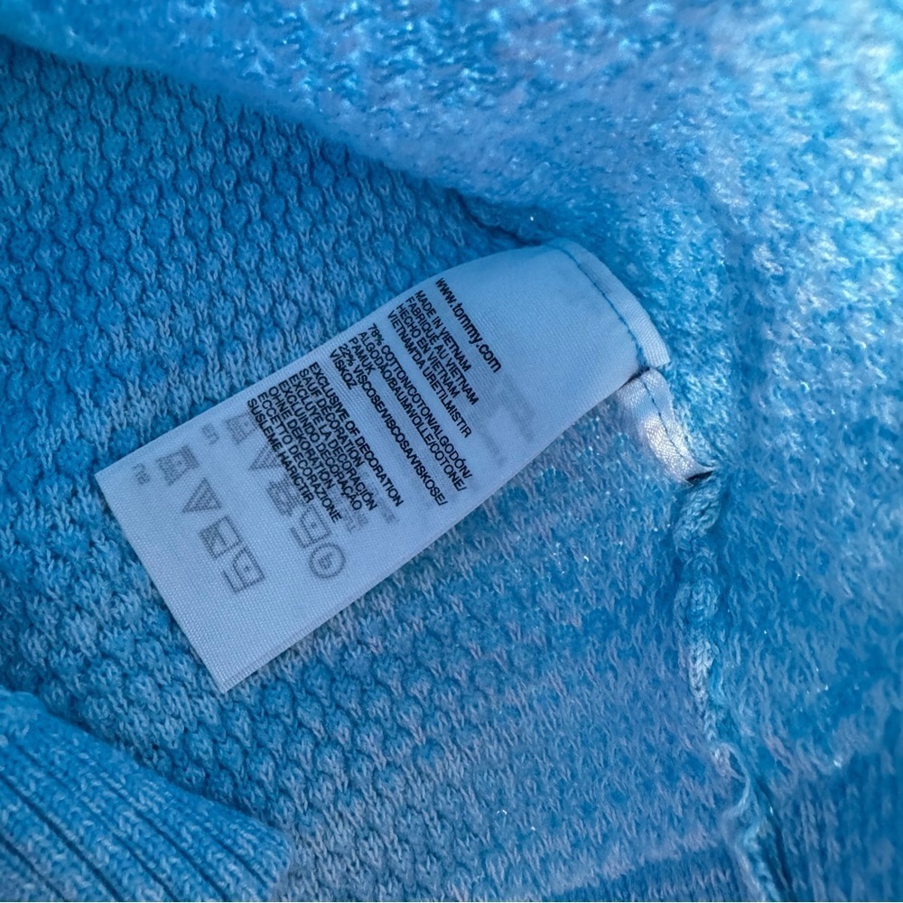 Tommy Hilfiger sweater blue knit ombre turquoise warm comfy stretchy top shirt - Picture 7 of 9